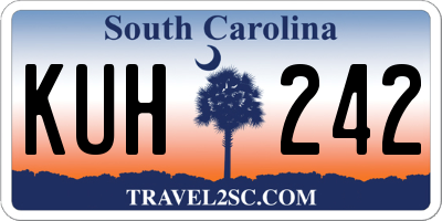 SC license plate KUH242