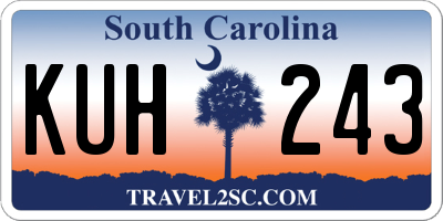 SC license plate KUH243