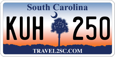 SC license plate KUH250