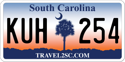 SC license plate KUH254