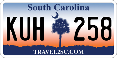SC license plate KUH258