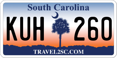 SC license plate KUH260