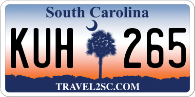 SC license plate KUH265