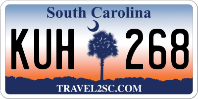 SC license plate KUH268