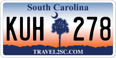 SC license plate KUH278