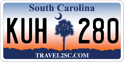 SC license plate KUH280