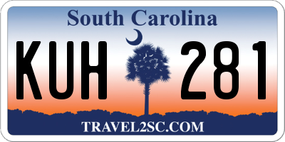 SC license plate KUH281