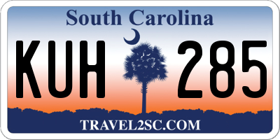 SC license plate KUH285
