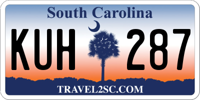 SC license plate KUH287