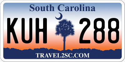 SC license plate KUH288