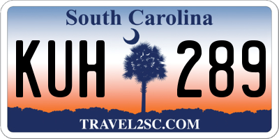 SC license plate KUH289