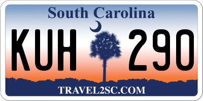 SC license plate KUH290