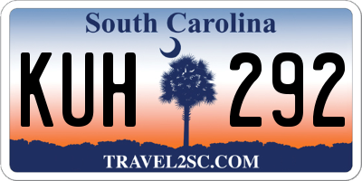 SC license plate KUH292