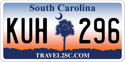 SC license plate KUH296