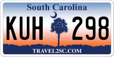 SC license plate KUH298