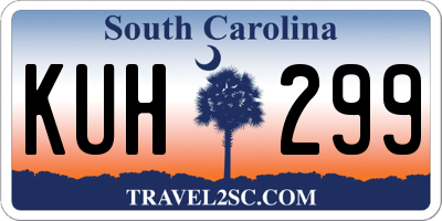 SC license plate KUH299