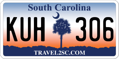 SC license plate KUH306