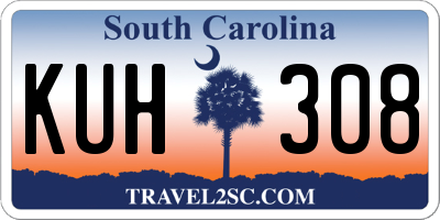 SC license plate KUH308