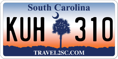 SC license plate KUH310