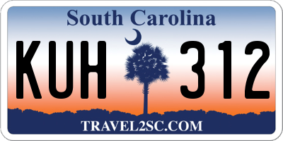 SC license plate KUH312
