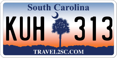 SC license plate KUH313