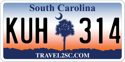 SC license plate KUH314