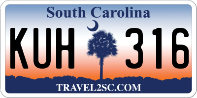 SC license plate KUH316