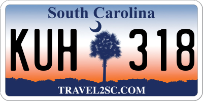 SC license plate KUH318