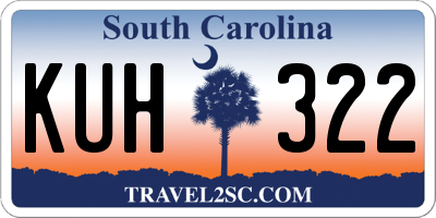 SC license plate KUH322