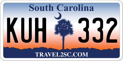 SC license plate KUH332