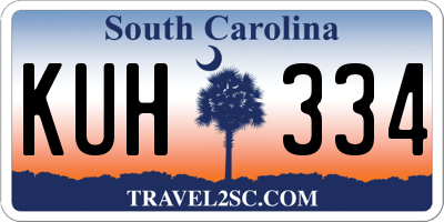 SC license plate KUH334