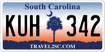 SC license plate KUH342