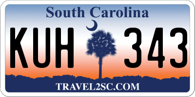 SC license plate KUH343