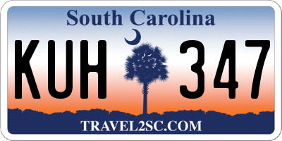 SC license plate KUH347