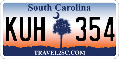 SC license plate KUH354
