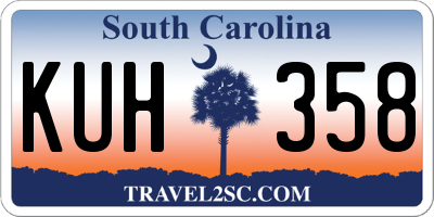 SC license plate KUH358