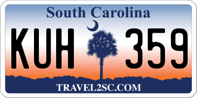 SC license plate KUH359