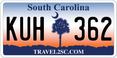 SC license plate KUH362