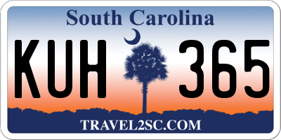 SC license plate KUH365