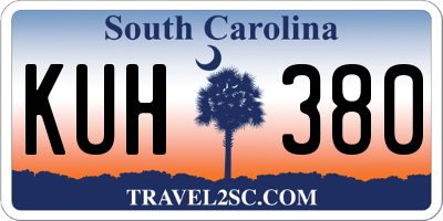 SC license plate KUH380
