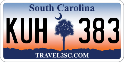 SC license plate KUH383