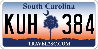 SC license plate KUH384