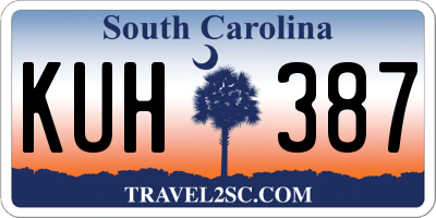 SC license plate KUH387
