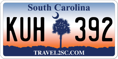 SC license plate KUH392