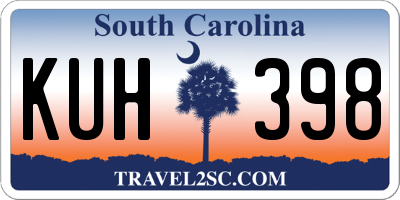 SC license plate KUH398