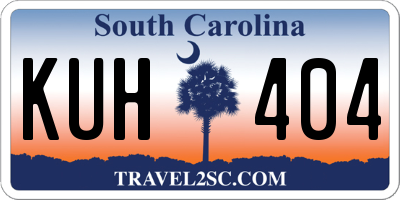 SC license plate KUH404