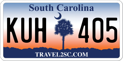 SC license plate KUH405