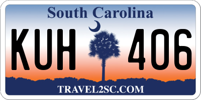 SC license plate KUH406