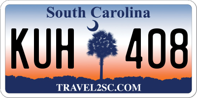 SC license plate KUH408