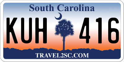 SC license plate KUH416